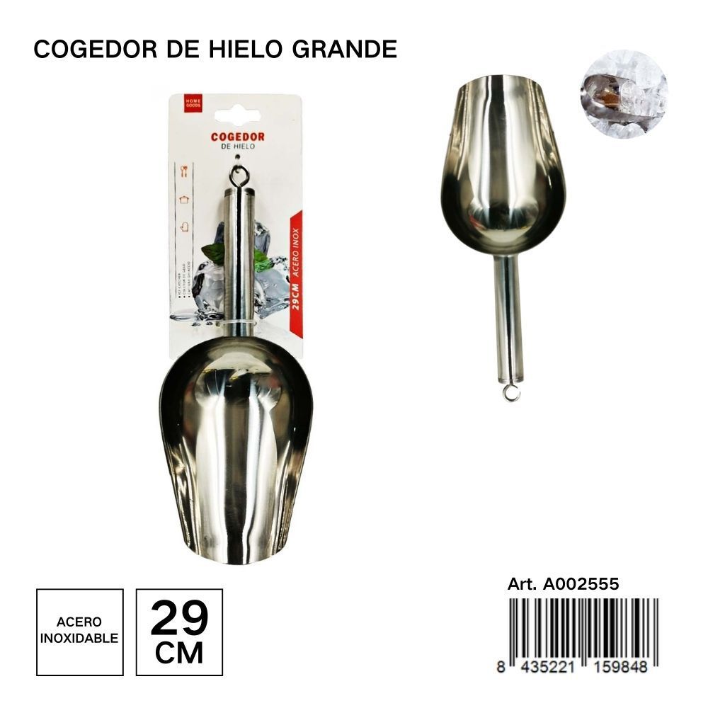 Cogedor de hielo grande de acero inoxidable de 11 pulgadas - Accesorios de cocina