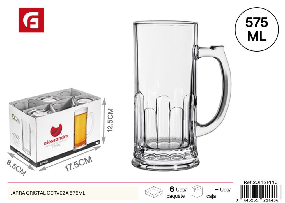 Jarra de cristal para cerveza 575 ml - Accesorios de bar y servicio de bebidas