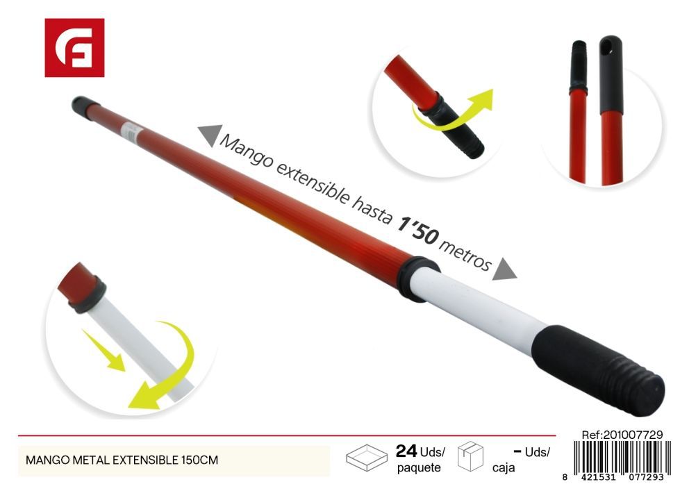 Mango metálico extensible de 150 cm - Herramientas de pintura
