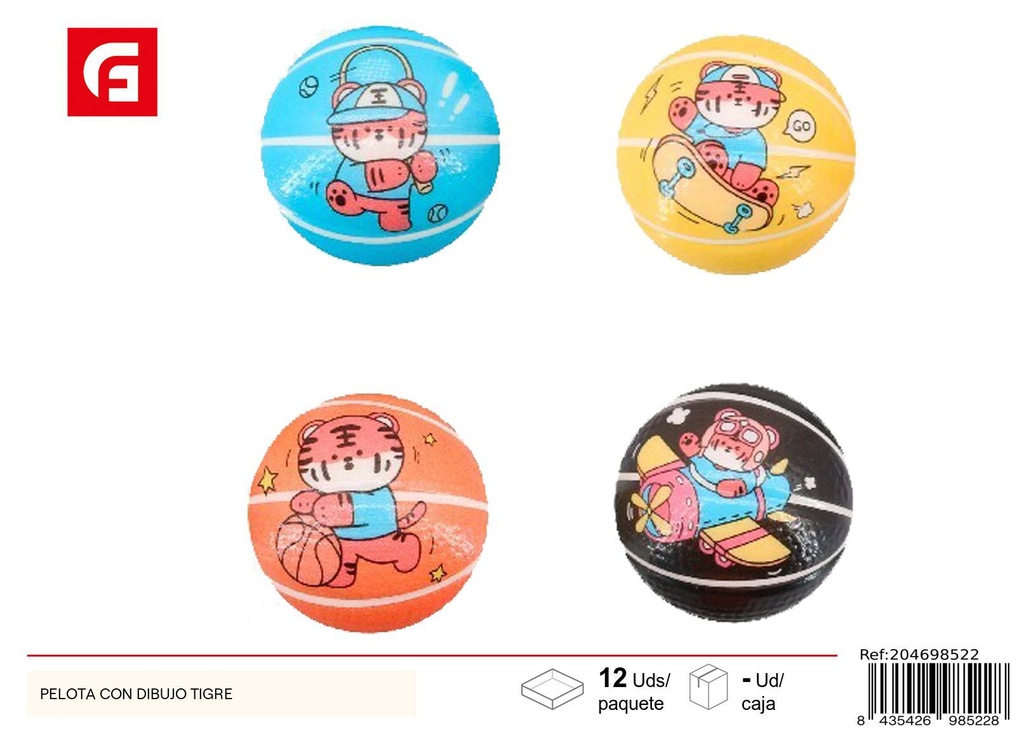 Pelota con dibujo de tigre - Juguete divertido para niños