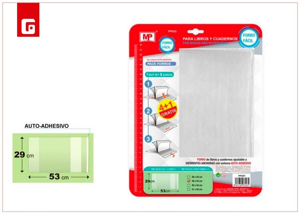 Forro fácil 29x53 cm - Material escolar