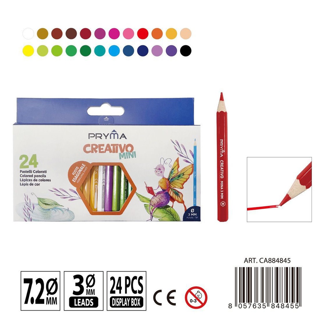 Mini lápices de colores creativos 24 PZ - Utilidad y colorido