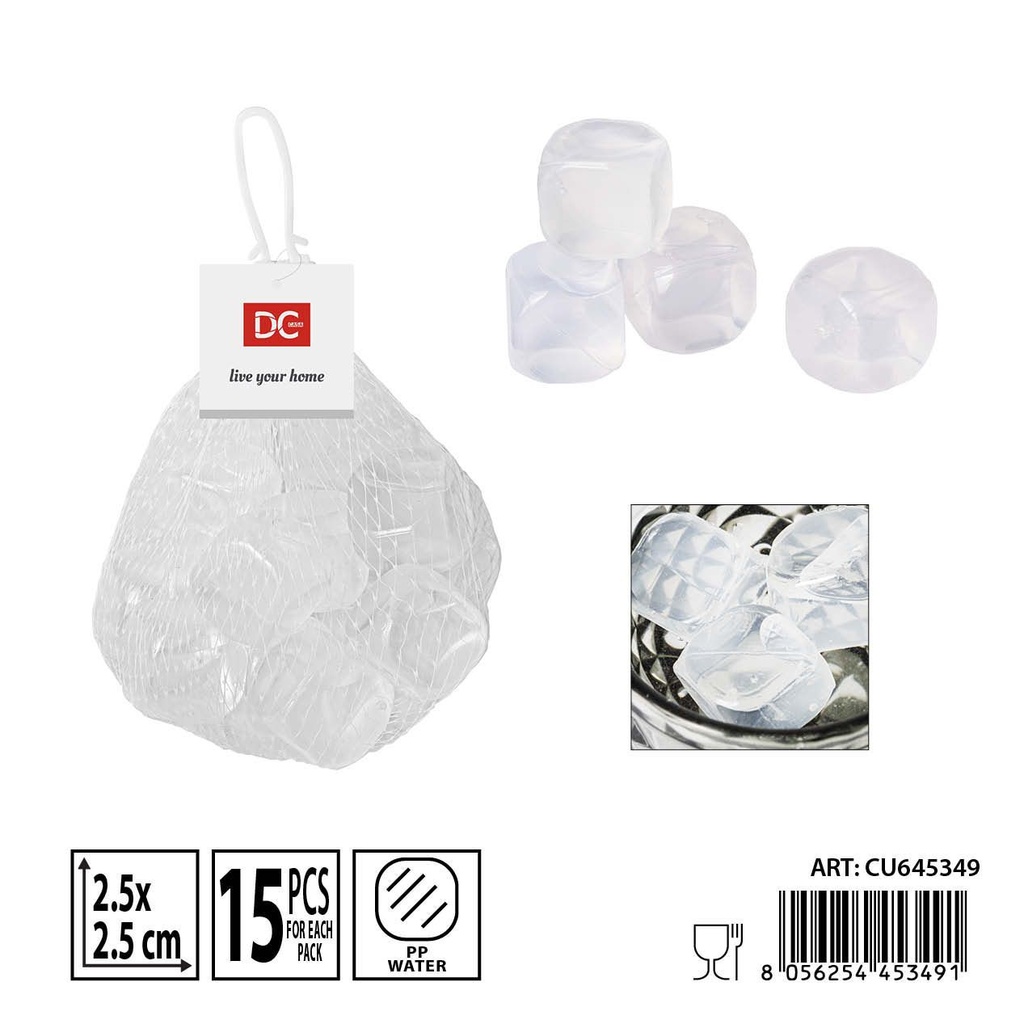 Cubitos de hielo reutilizables 15 PZ 2.5 cm - Para bebidas frías