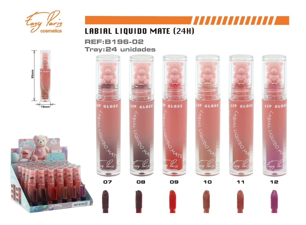 Brillo labial osito 24/C - Hidratante y estilizado