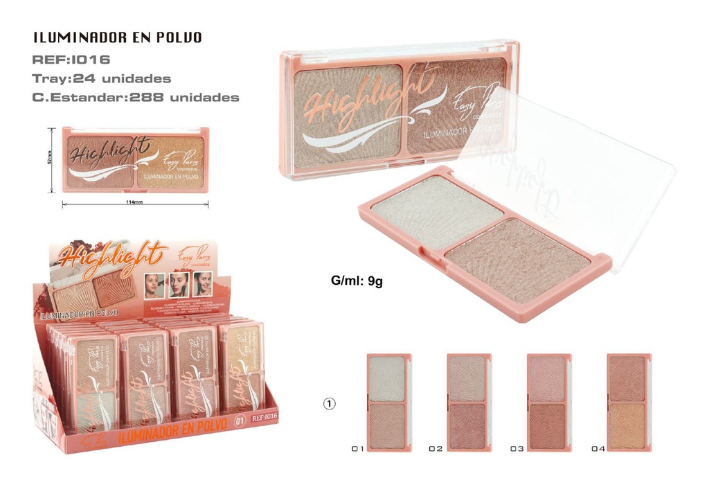 Iluminador highlighter 24/U 24/C - Para un acabado radiante