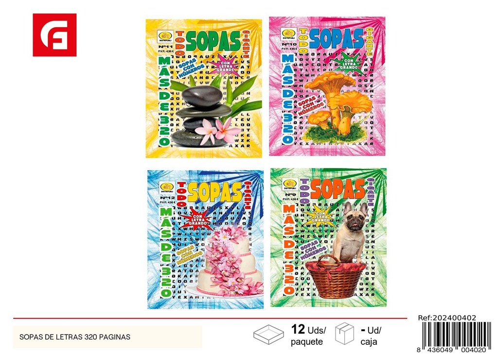 Sopas de letras 320 páginas - Material escolar y libros