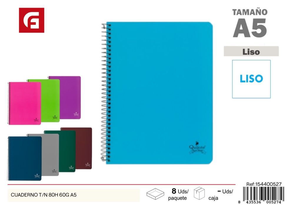 Cuaderno T/N 80H 60g A5 - Material escolar