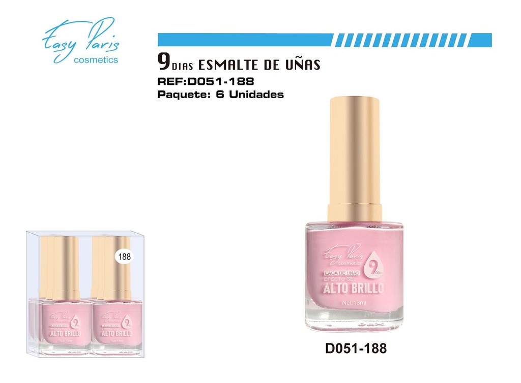 Laca de uñas 9 días 6/u - Cosméticos y esmaltes de uñas