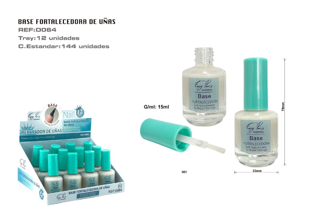 Base fortalecedora de uñas 12U - Cuidado y tratamiento de uñas