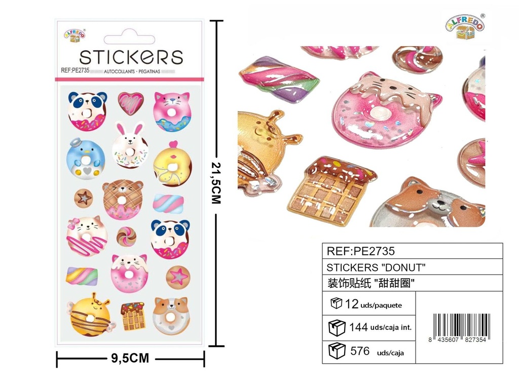 Stickers "Donut" 9.5X21.5CM - Artículos de papelería