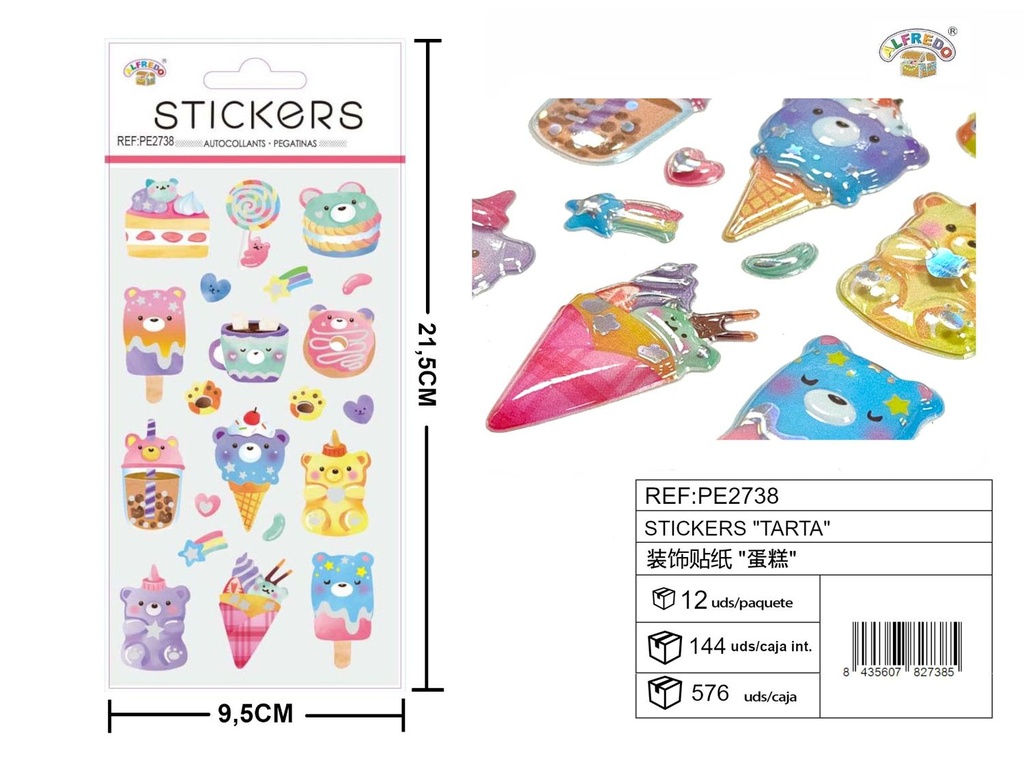 Stickers "Tarta" 9.5X21.5CM - Artículos de papelería