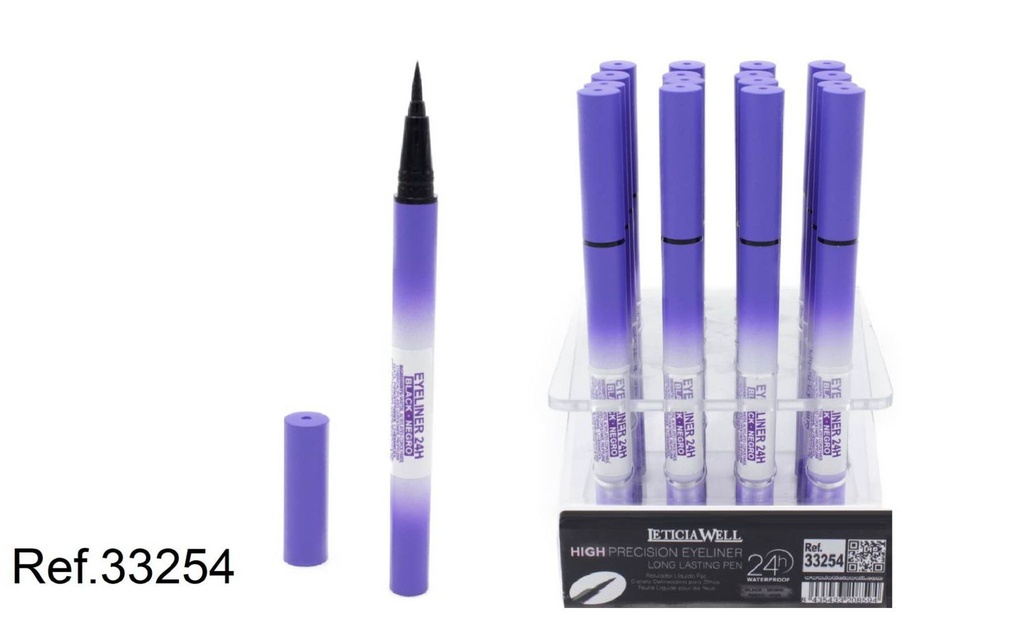 Eyeliner rotulador fijo negro 16/u - Cosméticos