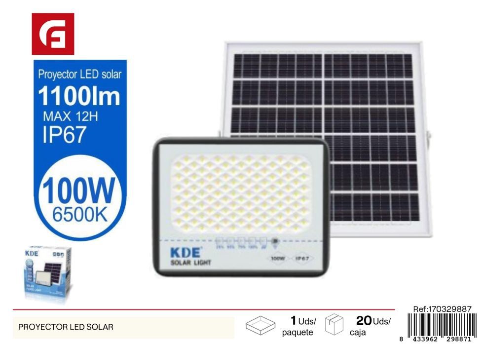 Proyector LED solar - Iluminación exterior y eficiente, proyector ecológico