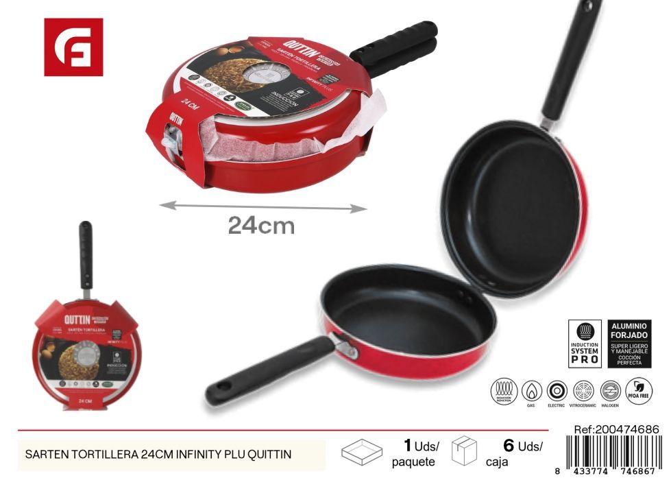 Sartén tortillera 24cm Infinity Quittin - Cocción perfecta para tortillas