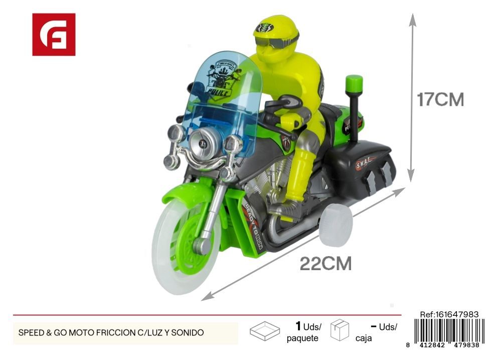 Moto de juguete a fricción con luz y sonido Speed & Go - Aventura motorizada