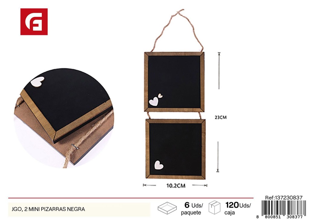 2 mini pizarras negras - Material escolar y pizarras para niños