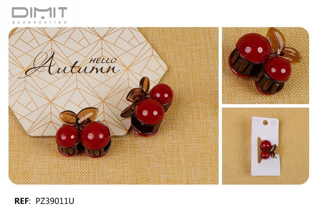 Pinza de pelo cereza - Pack de 12 unidades