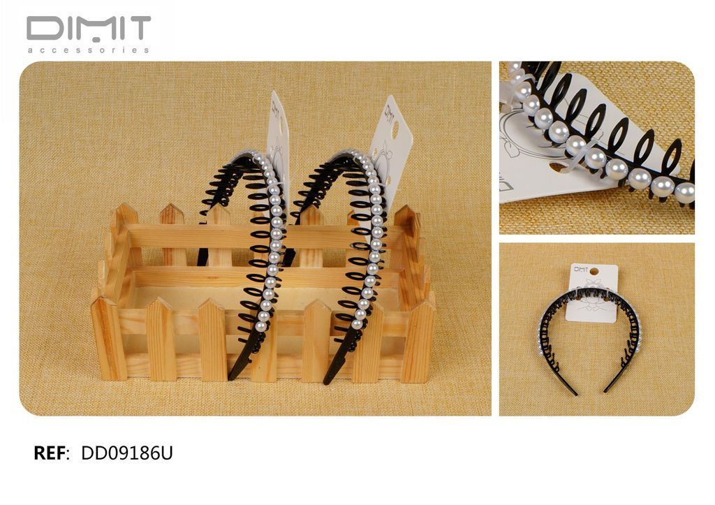 Diadema con perlas - Pack de 12 unidades