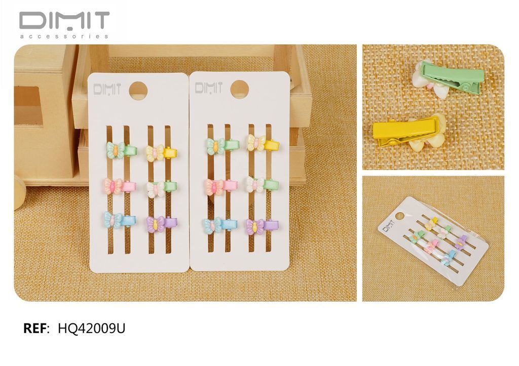 Pack de 6 mini pinzas mariposa - Pack de 12 unidades