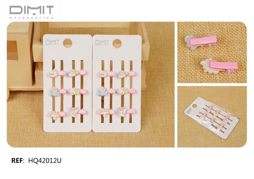Pack de 6 mini pinzas unicornio - Pack de 12 unidades