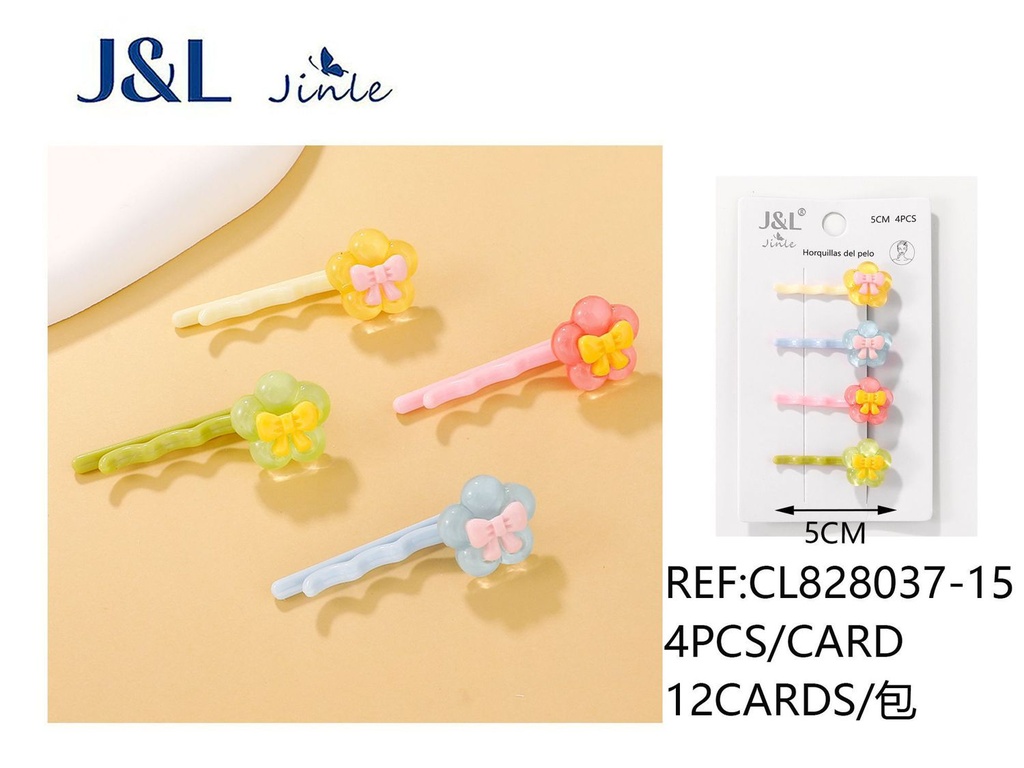 Pack de 2 pinzas surtidas 6 cm 12/u CL828029-5 - Accesorios para el cabello y pinzas