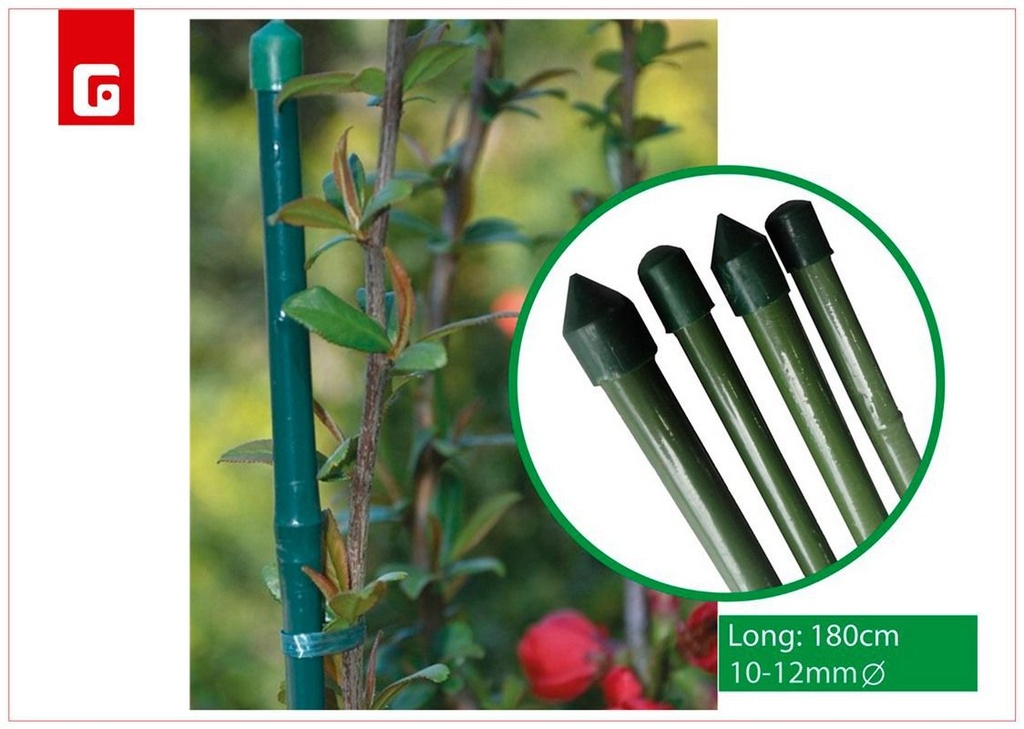 Tutor de bambú 180 cm diámetro 10-12 mm - Apoyo para plantas y jardín