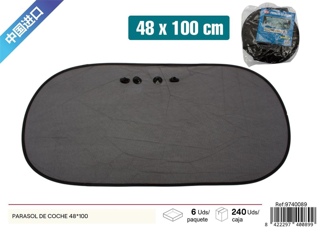 Parasol de coche 48*100 - Accesorios de coche para protección solar