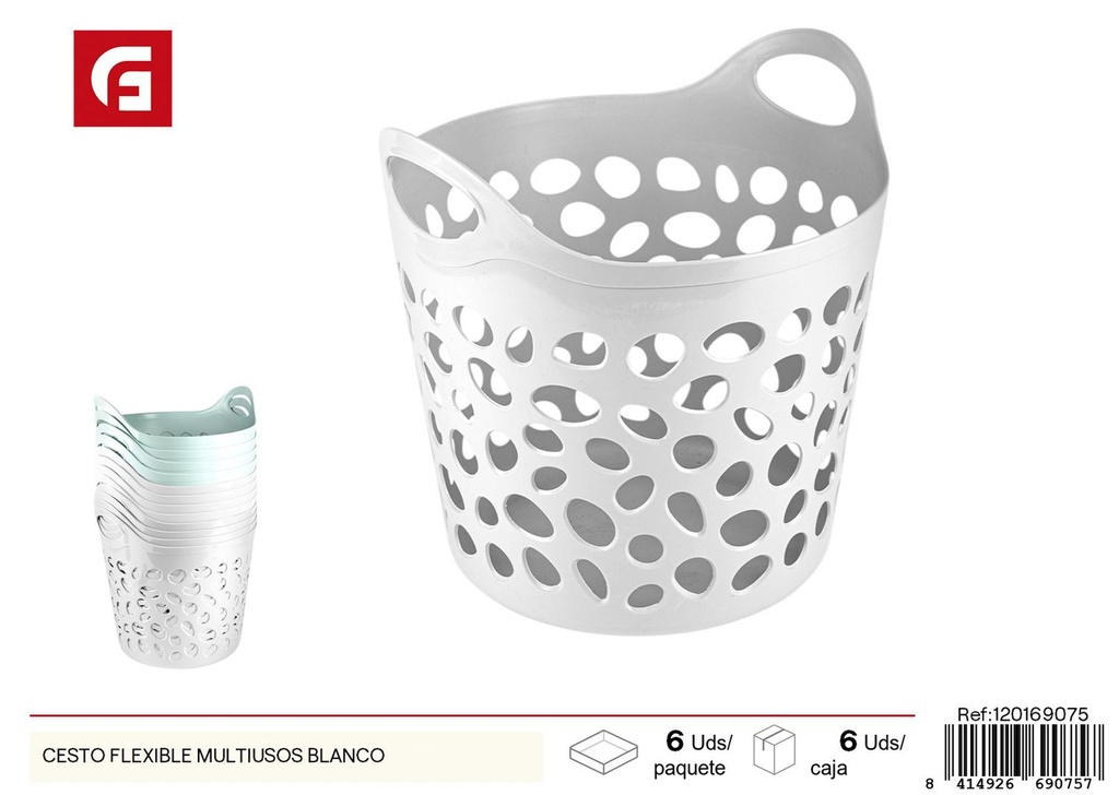 Cesto flexible multiusos blanco - Almacenamiento y organización