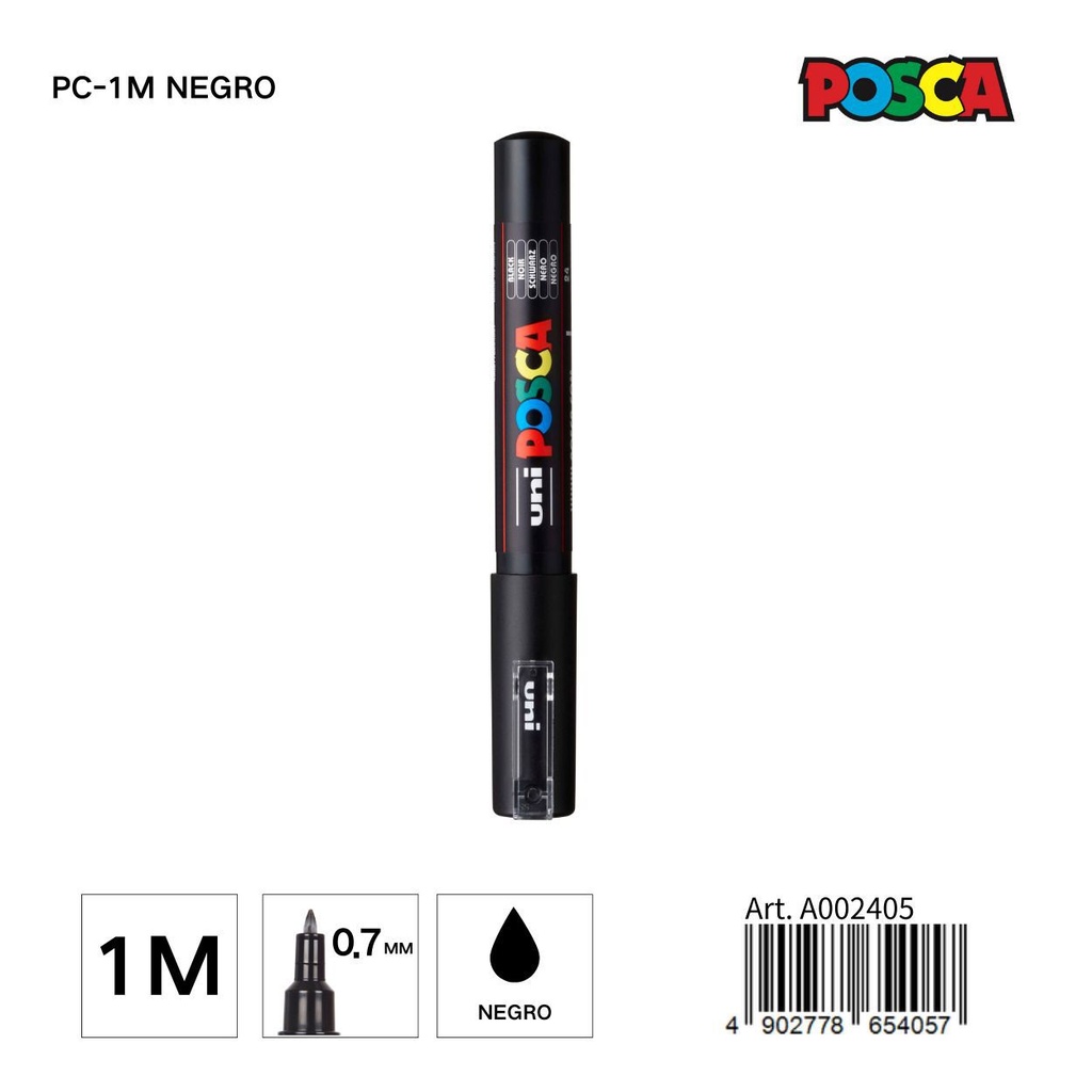 Marcador POSCA negro 0.7MM - Artículos de papelería y manualidades