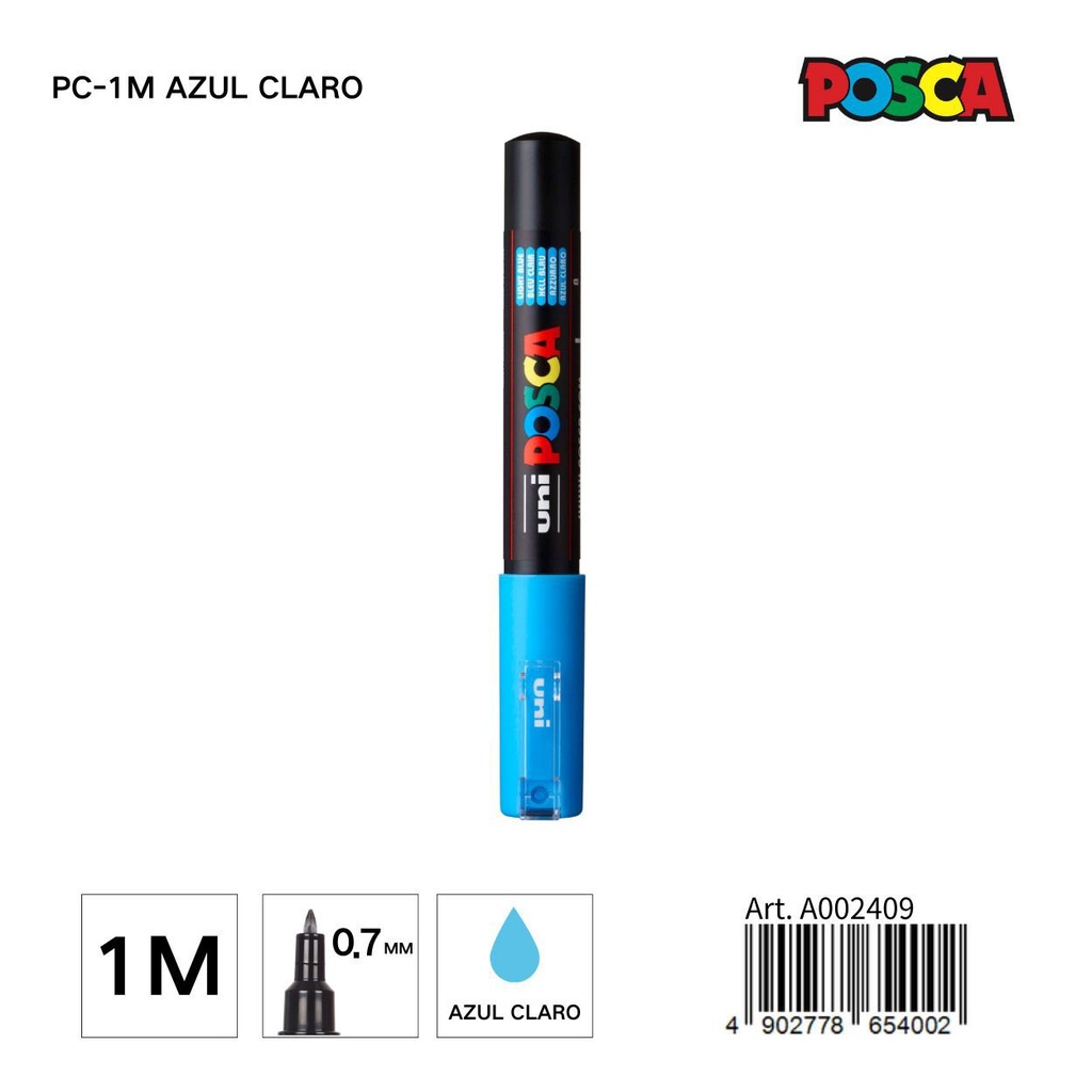Marcador POSCA 0.7mm azul claro - Papelería y artículos de escritura