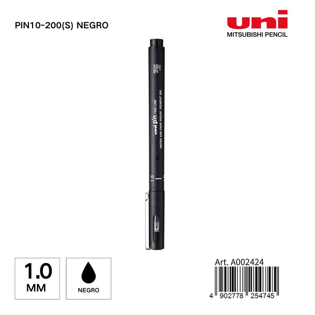 Marcador de tinta UNI-PIN 1 mm negro - Papelería y materiales de escritura