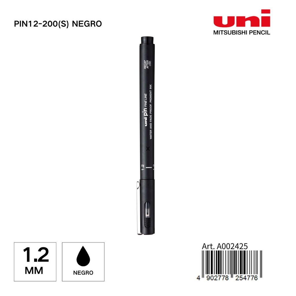Marcador de tinta UNI-PIN 1,2 mm negro - Papelería y materiales de escritura