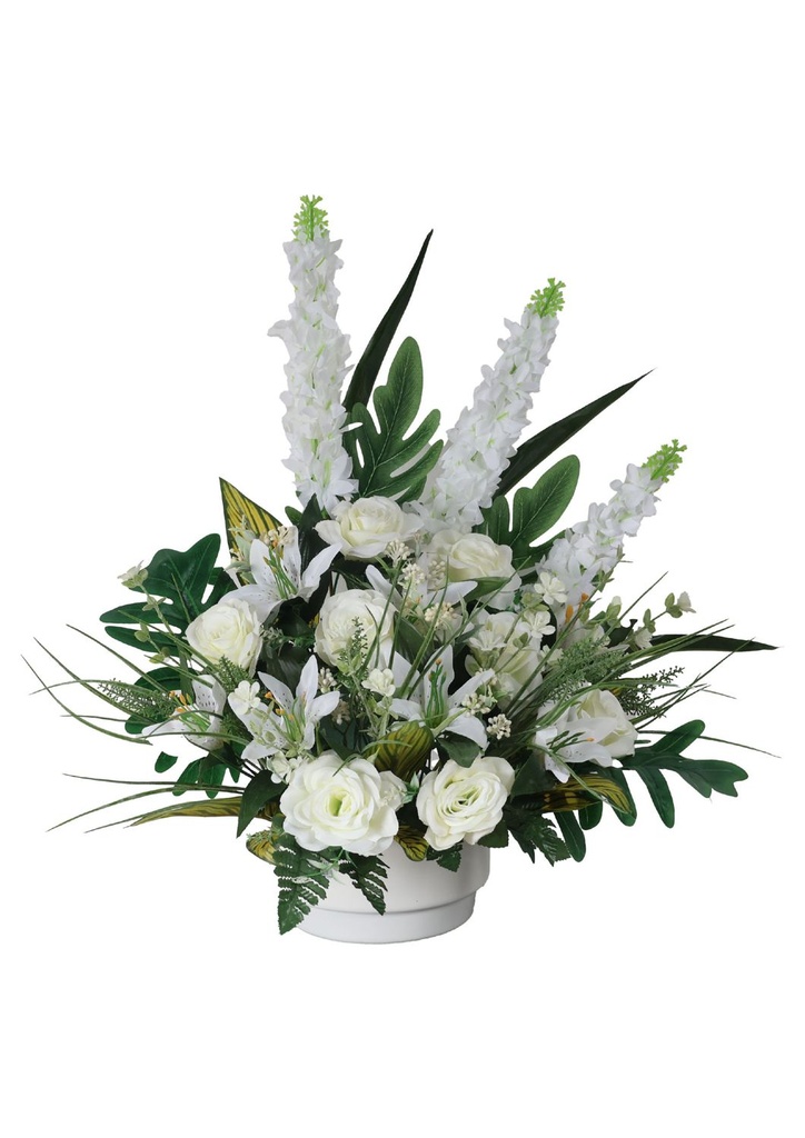 Arreglo floral artificial - 5101072-A1 blanco (8435588802425) - Centro de flores