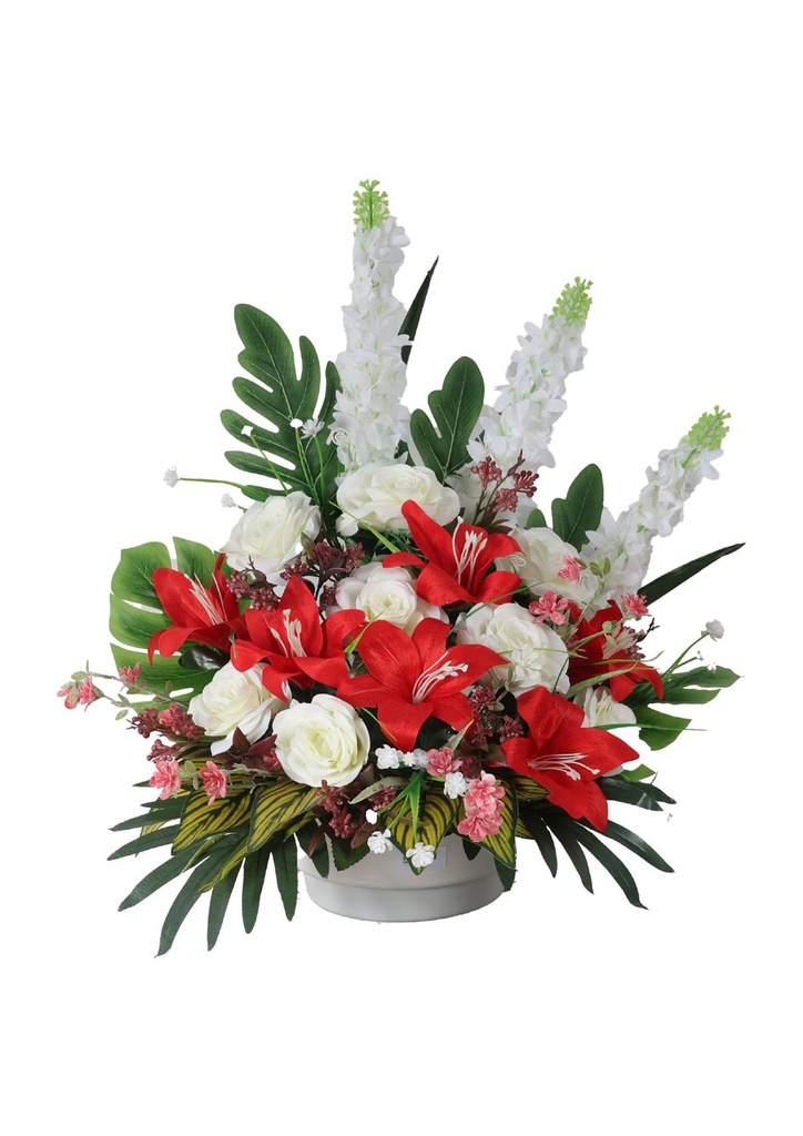 Arreglo floral artificial - 5101072-A1 rojo (8435588802425) - Centro de flores