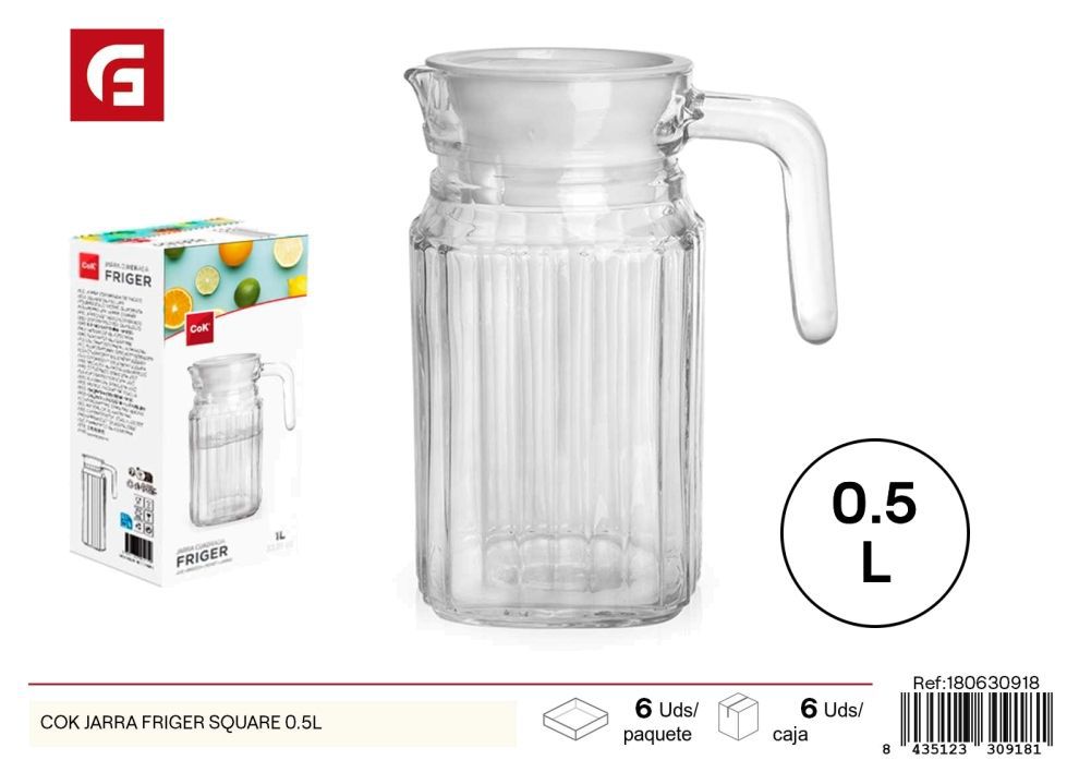 Jarra cuadrada COK FRIGER 0.5L - Jarras de vidrio y accesorios de cocina