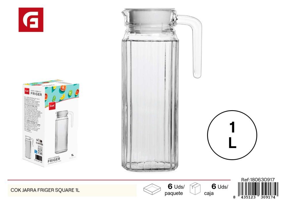 Jarra COK FRIGER SQUARE de 1L - Utensilio de cocina para bebidas