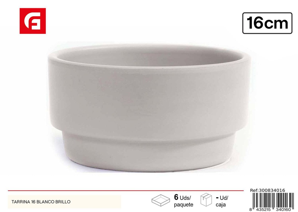 Tarrina 16 blanco brillo - Jardinería y macetas