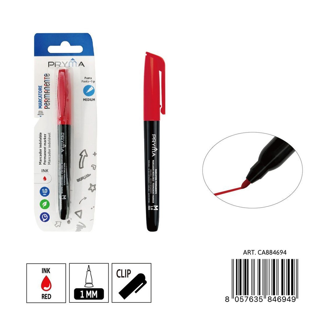 Marcador para CD punta M 1 mm rojo - Instrumentos de escritura y marcadores