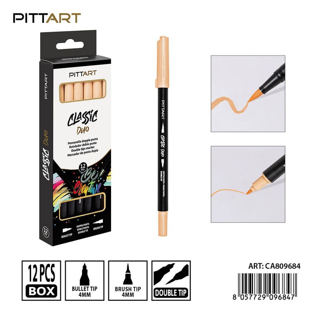 Ratulado doble punta pincel 12 piezas 023 magenta oscuro - Material de pintura y dibujo