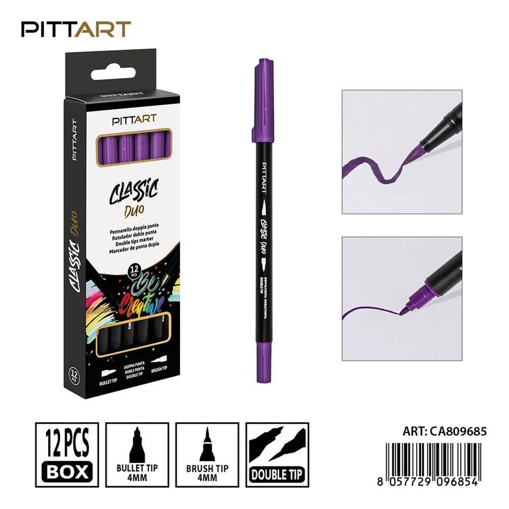 Ratulado doble punta pincel 12 piezas 024 amarillo napolitano - Material de pintura y dibujo