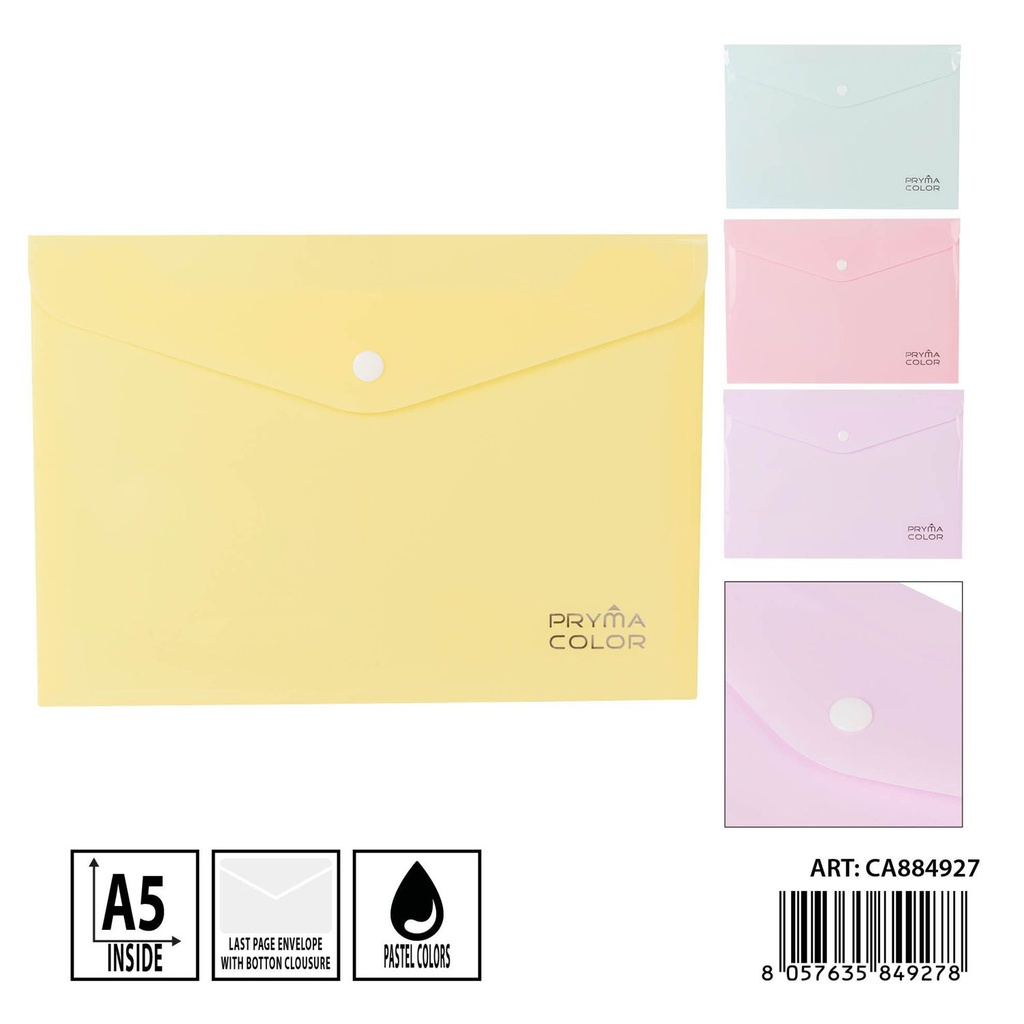 Carpeta A5 con botón color pastel - Organizadores de documentos