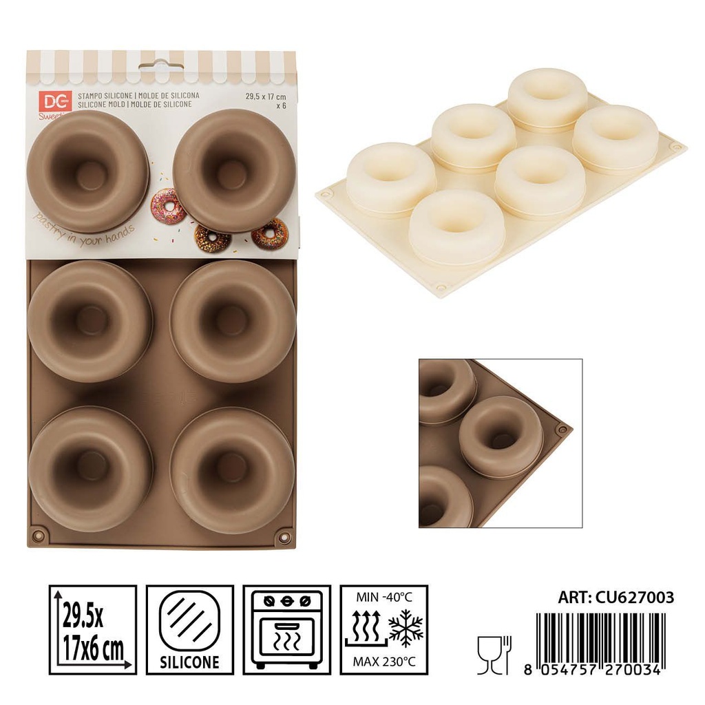 Stampo de silicona mini ciambella 29.5X17CM - Utensilios de repostería
