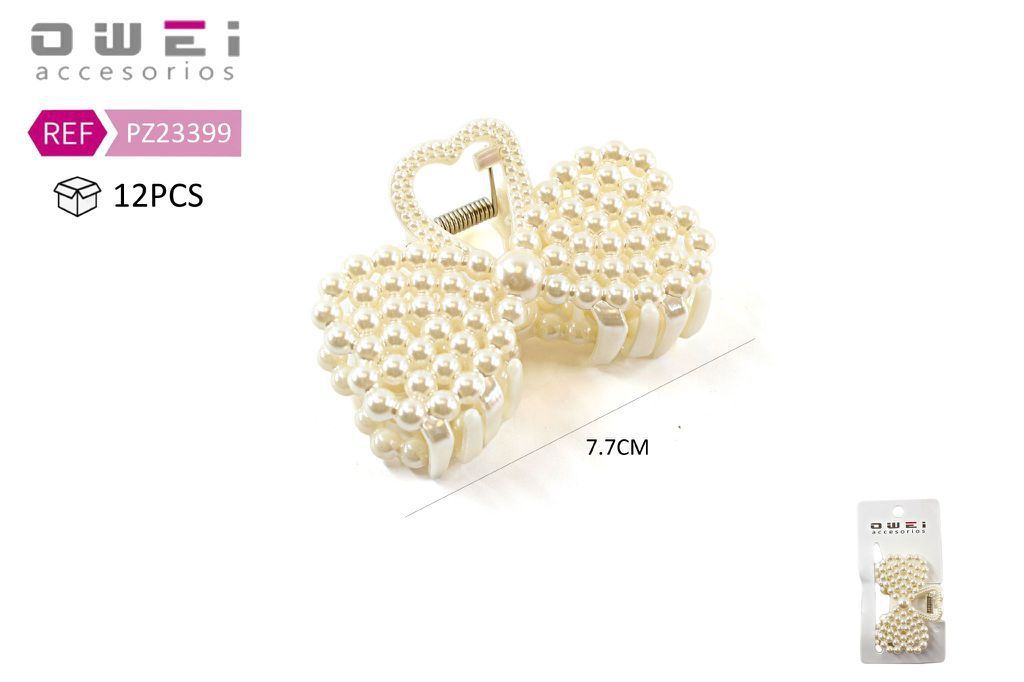 Pinza de pelo de 8 cm con perlas 12 unidades - Accesorios para el cabello y pinzas decorativas