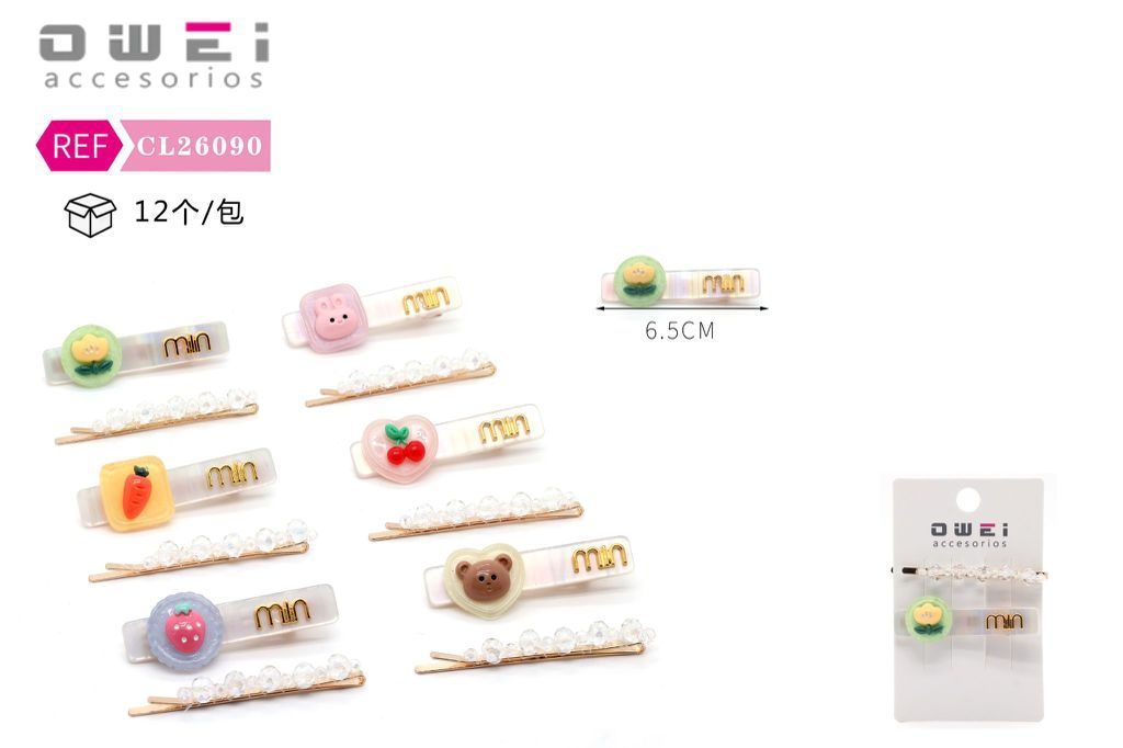 Pack de 2 pinzas 12 unidades - Accesorios para el cabello y pinzas decorativas