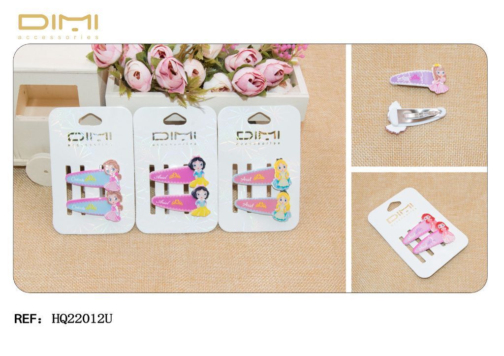 Pack de 2 ranas princesas 12 unidades - Accesorios para el cabello y pinzas decorativas