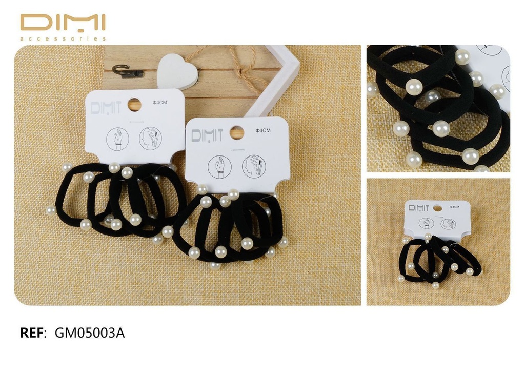 Goma de pelo con perlas 24 unidades - Accesorios para el cabello y gomas