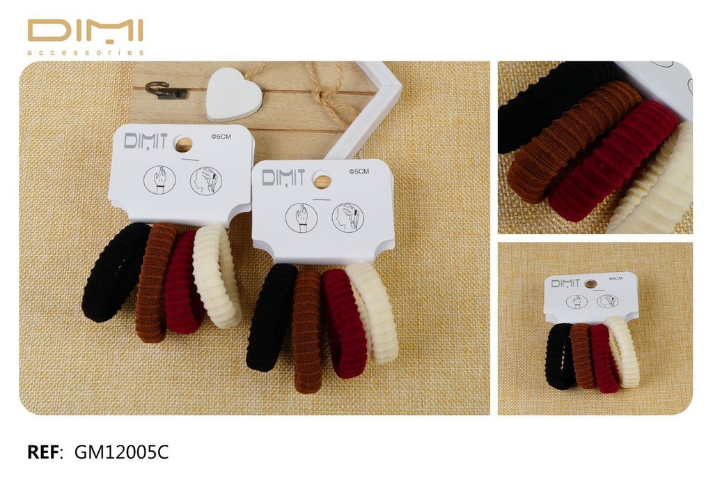 Goma de pelo de 5 cm 24 unidades - Accesorios para el cabello y gomas