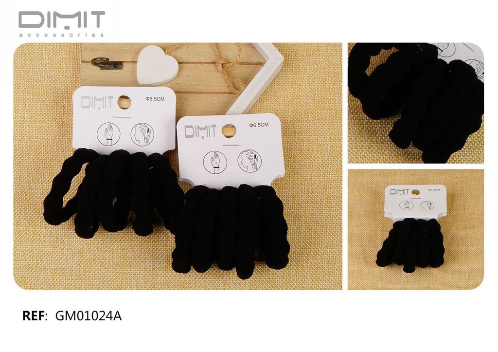 Goma de pelo de 6.5 cm 12 unidades - Accesorios para el cabello y gomas