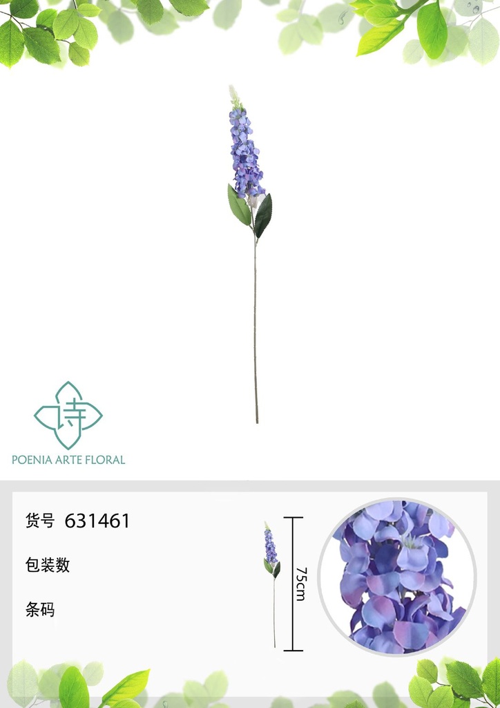Ramo de jacinto de 6 ángulos sola 75 cm - Flores artificiales decorativas