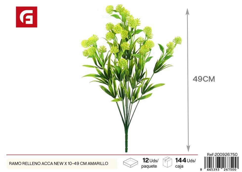 Ramo nuevo de ACCA amarillo 10 piezas 49 cm - Flores artificiales modernas